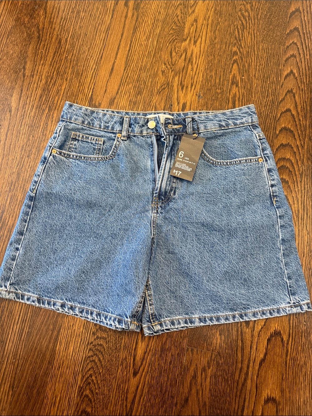 Classic High-Rise Blue Denim Shorts - Size 6